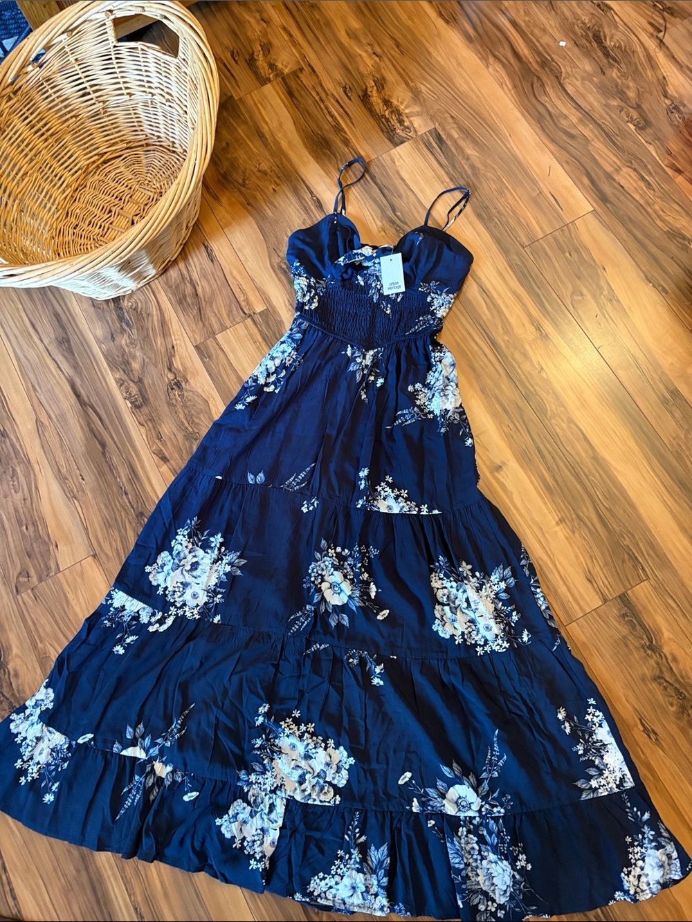 Urban Heritage Navy Blue Floral Maxi Dress